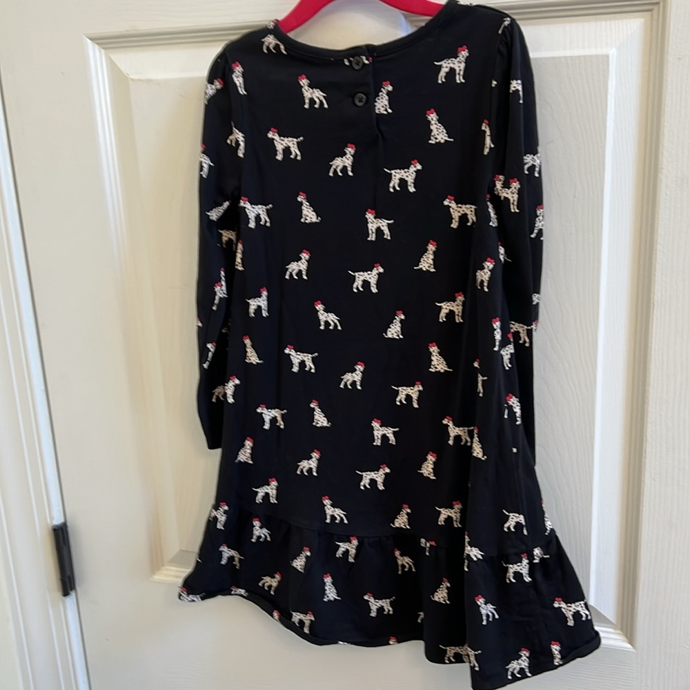 Gymboree Black Dress with Dalmatian Print and Pink Bows Size 6 - Picture 6 of 9